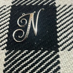 Silver Initial 'N' Pendant